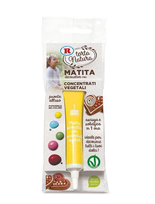 matita decorativa gialla torta natura rebecchi